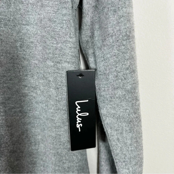 Lulus Womens Cinch Side Shirt Gray Long Sleeve Blouse Stretch Soft Bow Small NWT - Picture 8 of 12